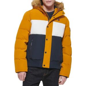 Tommy Hilfiger Men’s Arctic Cloth Quilted Snorkel Bomber Jacket (Standard and Big & Tall)(Yellow Gold)