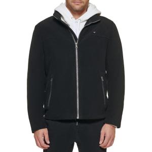 Tommy Hilfiger Men’s Classic Zip Front Polar Fleece Jacket(Black)