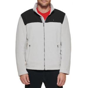 Tommy Hilfiger Men’s Classic Zip Front Polar Fleece Jacket(Black/Ice)