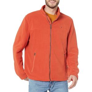 Tommy Hilfiger Men’s Classic Zip Front Polar Fleece Jacket(Burnt Orange)