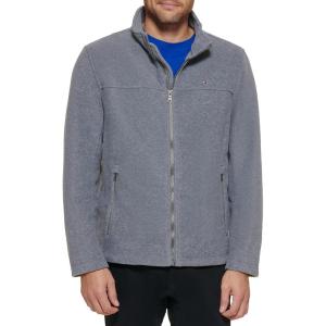 Tommy Hilfiger Men’s Classic Zip Front Polar Fleece Jacket(Light Grey)