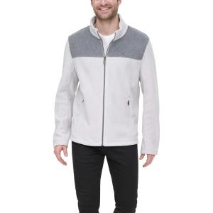 Tommy Hilfiger Men’s Classic Zip Front Polar Fleece Jacket(Light Grey/Ice)
