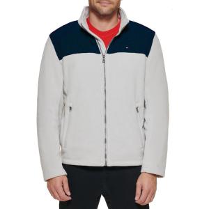 Tommy Hilfiger Men’s Classic Zip Front Polar Fleece Jacket(Navy/Ice)