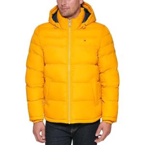 Tommy Hilfiger Men’s Down Alternative Hooded Puffer Jacket (Standard and Big & Tall)(Arctic Yellow)