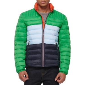 Tommy Hilfiger Mens Embroidered Logo Puffer Jacket(Apres Ski Colorblock)