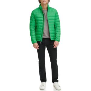 Tommy Hilfiger Mens Embroidered Logo Puffer Jacket(Jelly Bean Green)