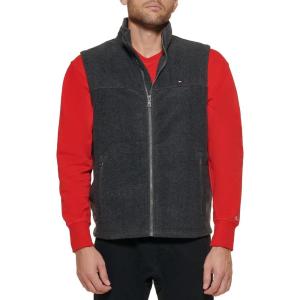 Tommy Hilfiger Men’s Lightweight Polar Fleece Vest(Charcoal)