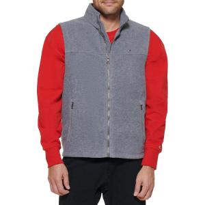 Tommy Hilfiger Men’s Lightweight Polar Fleece Vest(Light Grey)