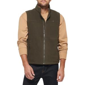 Tommy Hilfiger Men’s Lightweight Polar Fleece Vest(Olive)