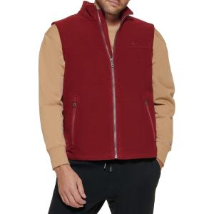 Tommy Hilfiger Men’s Lightweight Polar Fleece Vest(Red)
