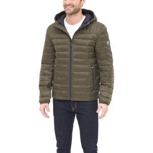 Tommy Hilfiger Men’s Water Resistant Ultra Loft Filled Hooded Puffer Jacket(Olive)