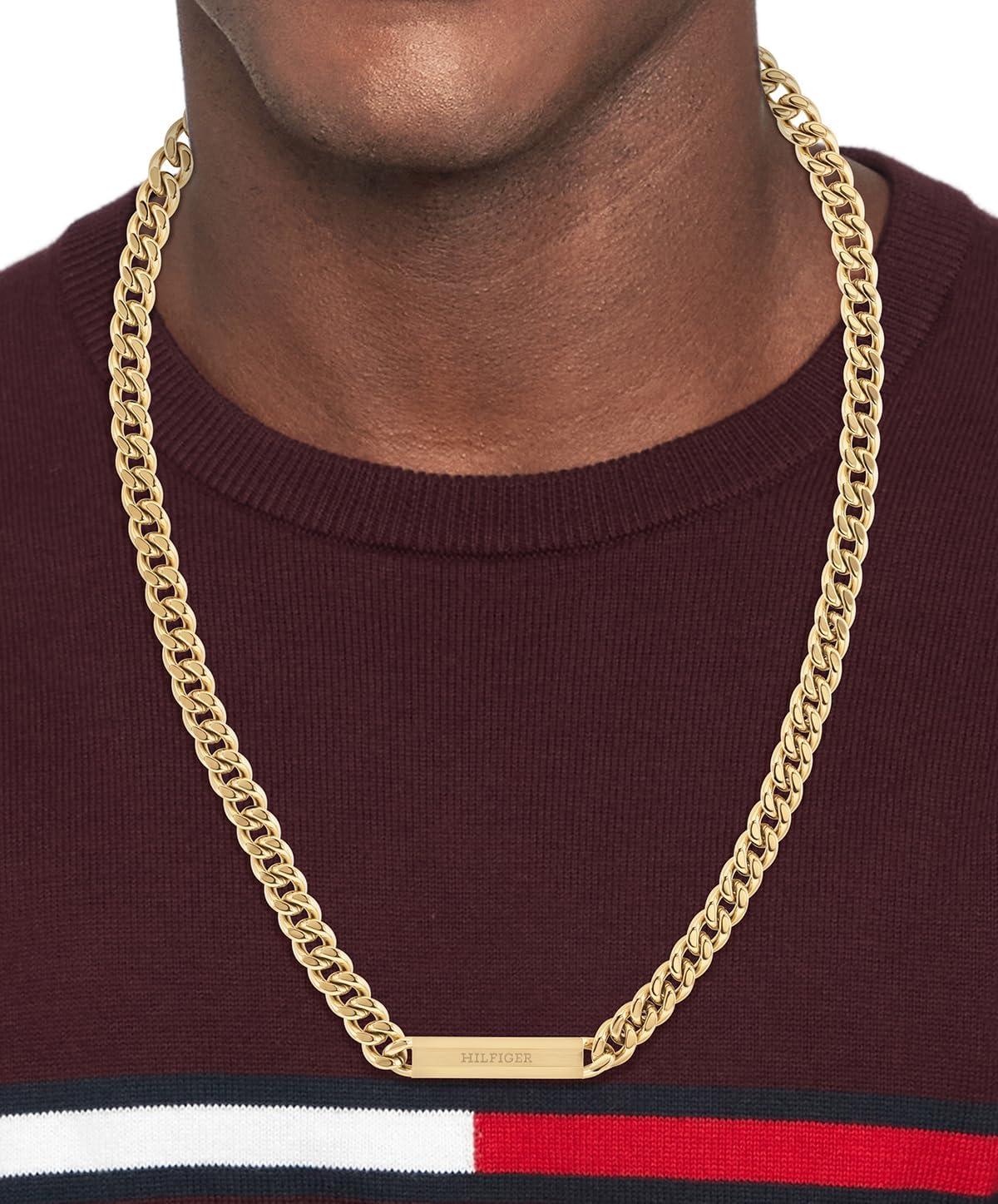 imageTommy Hilfiger Mens Jewelry Clash Collection Perfect for Any Occasion Gold Plated Bracelet and NecklaceNecklace