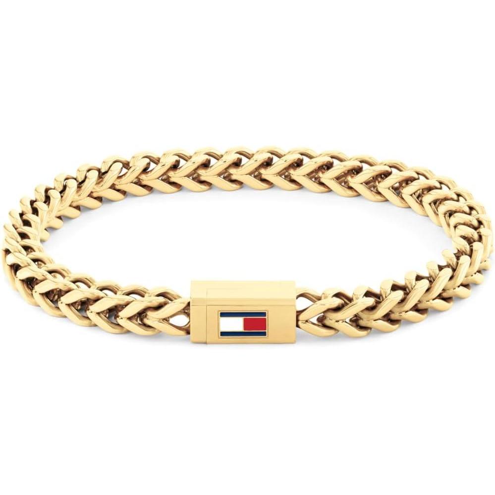 imageTommy Hilfiger Mens Jewelry  Stainless Steel Bracelet Magnetic Clasp  Enamel Flag Detail  Easy to Wear  Fashion Accessory  Gift for Him