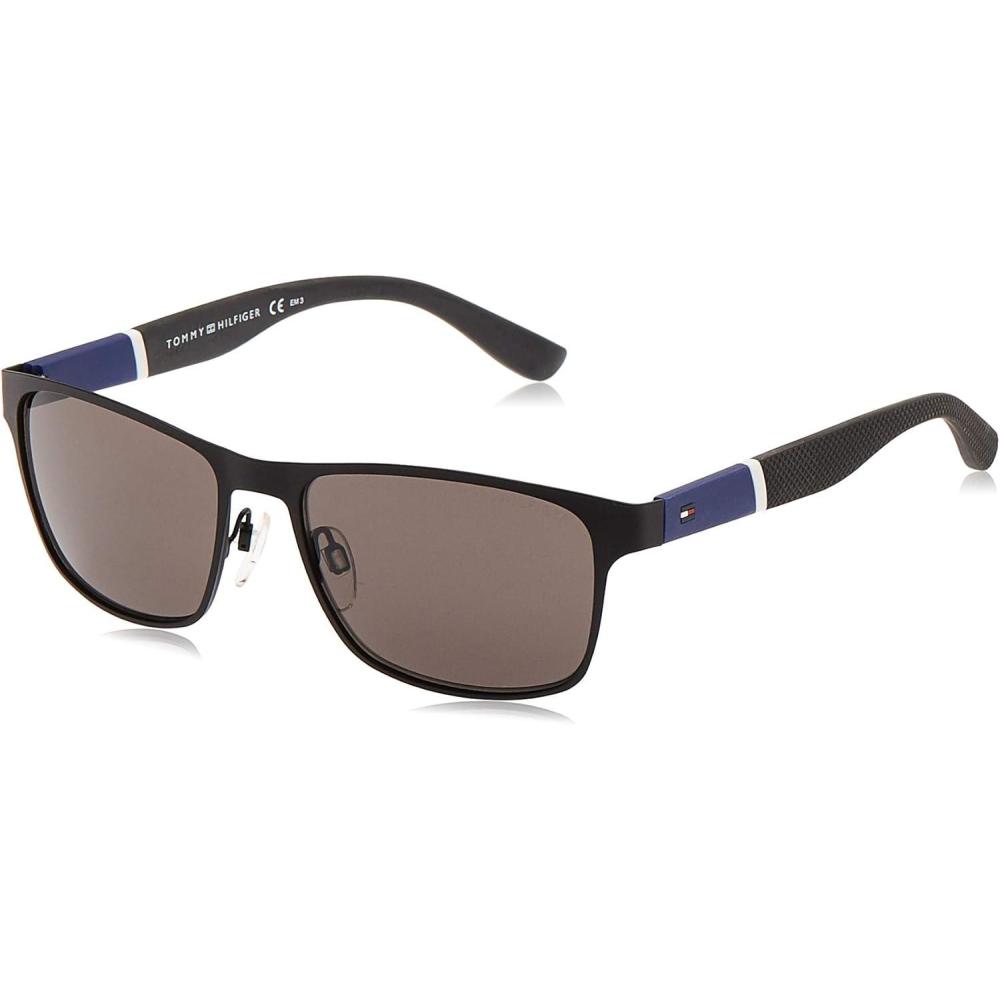 imageTommy Hilfiger Mens TH1283S Rectangular Sunglasses Matte Black 55 mm