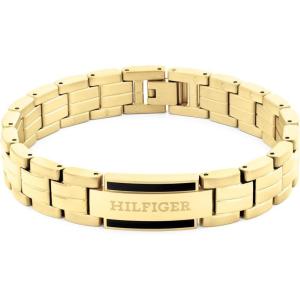 Tommy Hilfiger Men’s Jewelry – Hypoallergenic Link Bracelet with Fold-Over Clasp – Casual and Stylish – Fashion Accessory, Gift for Him(Gold Plated)