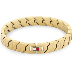 Tommy Hilfiger Men’s Jewelry – Link Bracelet with Fold-Over Clasp – Classic, Everyday Style – Fashion Accessory – Gift for Him(Gold Plated)