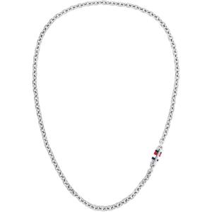 Tommy Hilfiger Men’s Jewelry, Stainless Steel Necklace, Chain with Magnetic Clasp and Enamel Stripe Detail, Ideal for Layering, Fashion Accessory, Gift for Him
