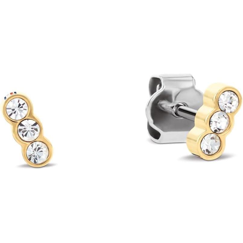 imageTommy Hilfiger Womens Crystal Stud Earrings with Enamel Stripe