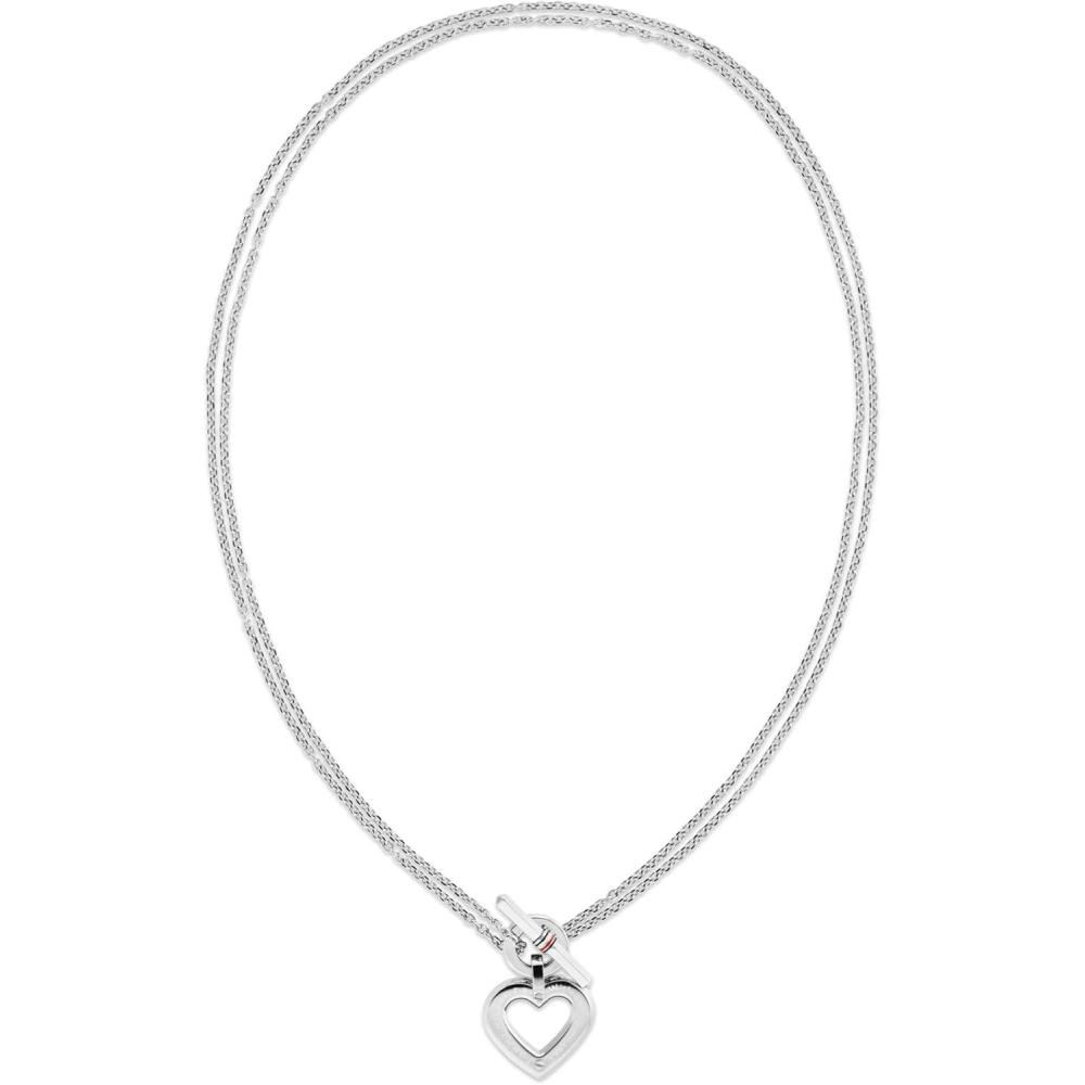 imageTommy Hilfiger Womens Jewelry Stainless Steel Heart Chain Necklace Toggle Closure Classic Style for Everyday Wear Fashion Accessory Gift for Her