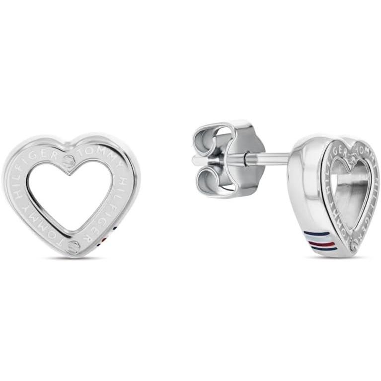 imageTommy Hilfiger Womens Jewelry  Stainless Steel Heart Stud Earrings  Modern Elegance  Fashion Accessory Gift for Her