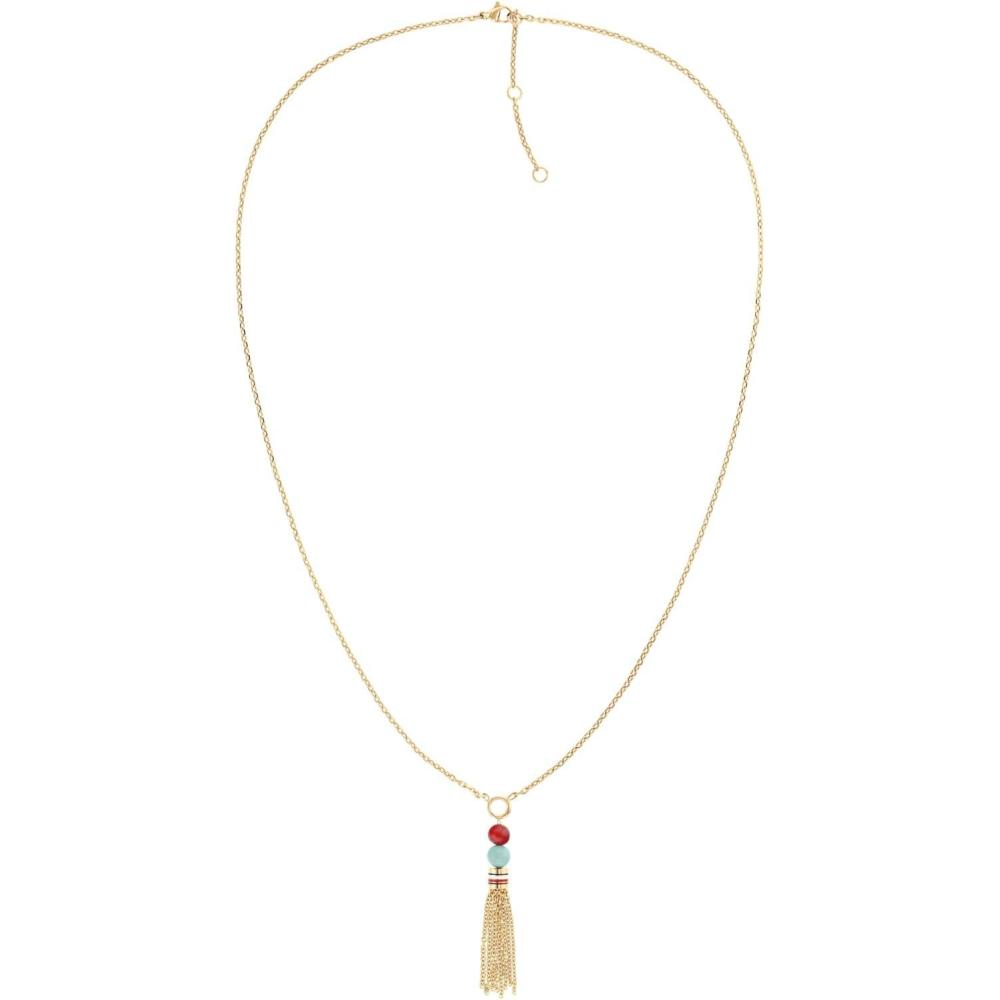imageTommy Hilfiger Womens SemiPrecious Beaded Tassel Necklace