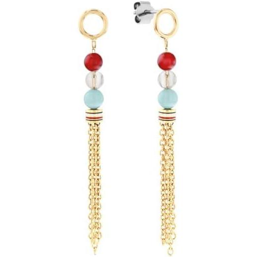 imageTommy Hilfiger Womens Tassel Earrings with Signature Stripe
