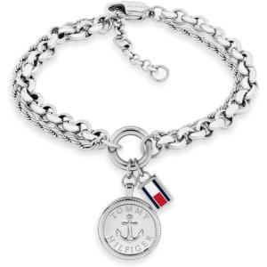Tommy Hilfiger Women’s Bracelet with Enamel Flag Charms and Lobster Clasp