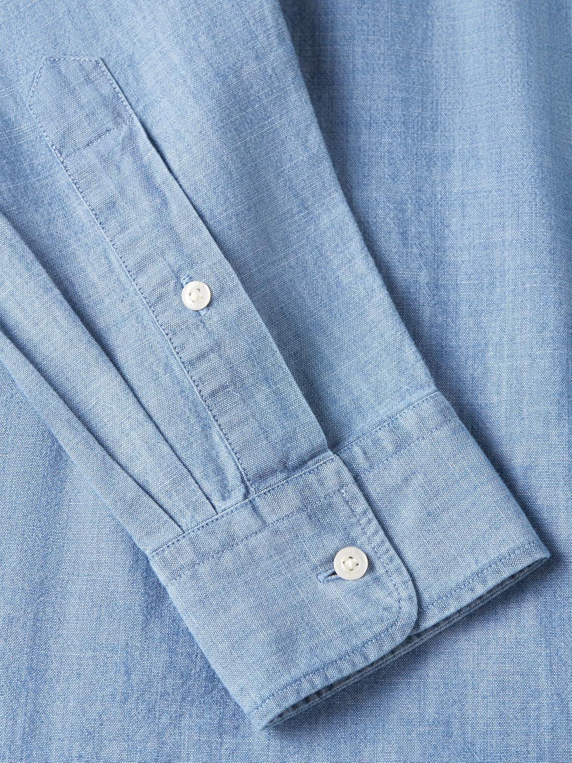 imageTommy Hilfiger Mens Long Sleeve Chambray Casual Button Down Shirts in Regular FitMedium Blue Chambray
