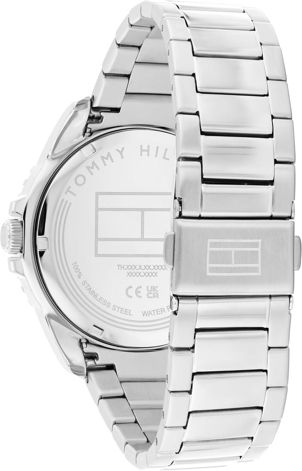 imageTommy Hilfiger Mens Bold DiveInspired Watch 3H Quartz Movement Stainless Steel and Aluminum Case Aluminum Sport Bezel Link Bracelet AdventureReady Gift for Him