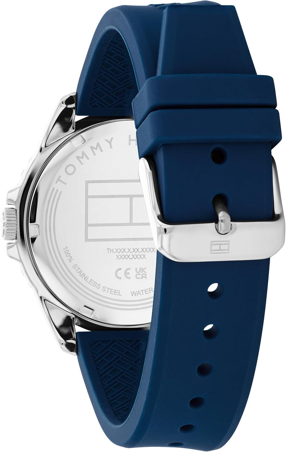 imageTommy Hilfiger Mens Bold DiveInspired Watch 3H Quartz Movement Stainless Steel and Aluminum Case Aluminum Sport Bezelt AdventureReady Gift for HimBlue