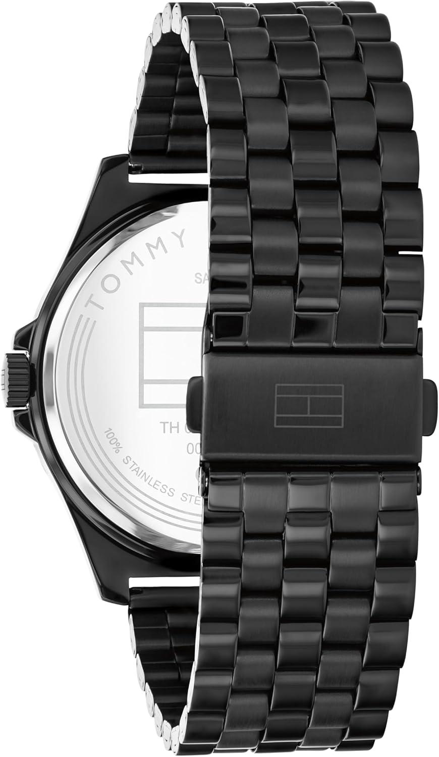 imageTommy Hilfiger Mens Casual Watch 3H Quartz Stainless Steel Wristwatch Water Resistant up to 3 ATM30 Meter Premium Fashion Timepiece for All Occasions 42 mmBlack