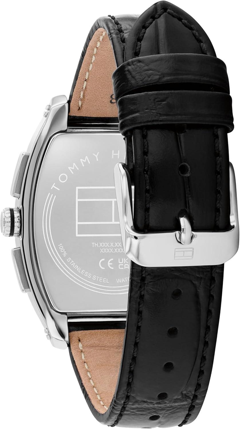 imageTommy Hilfiger Mens Multifunction Quartz Watch Inspired by Oxford Shirt Water Resistant up to 30m Sophisticated Timepiece Gift for Him 36mmBlack