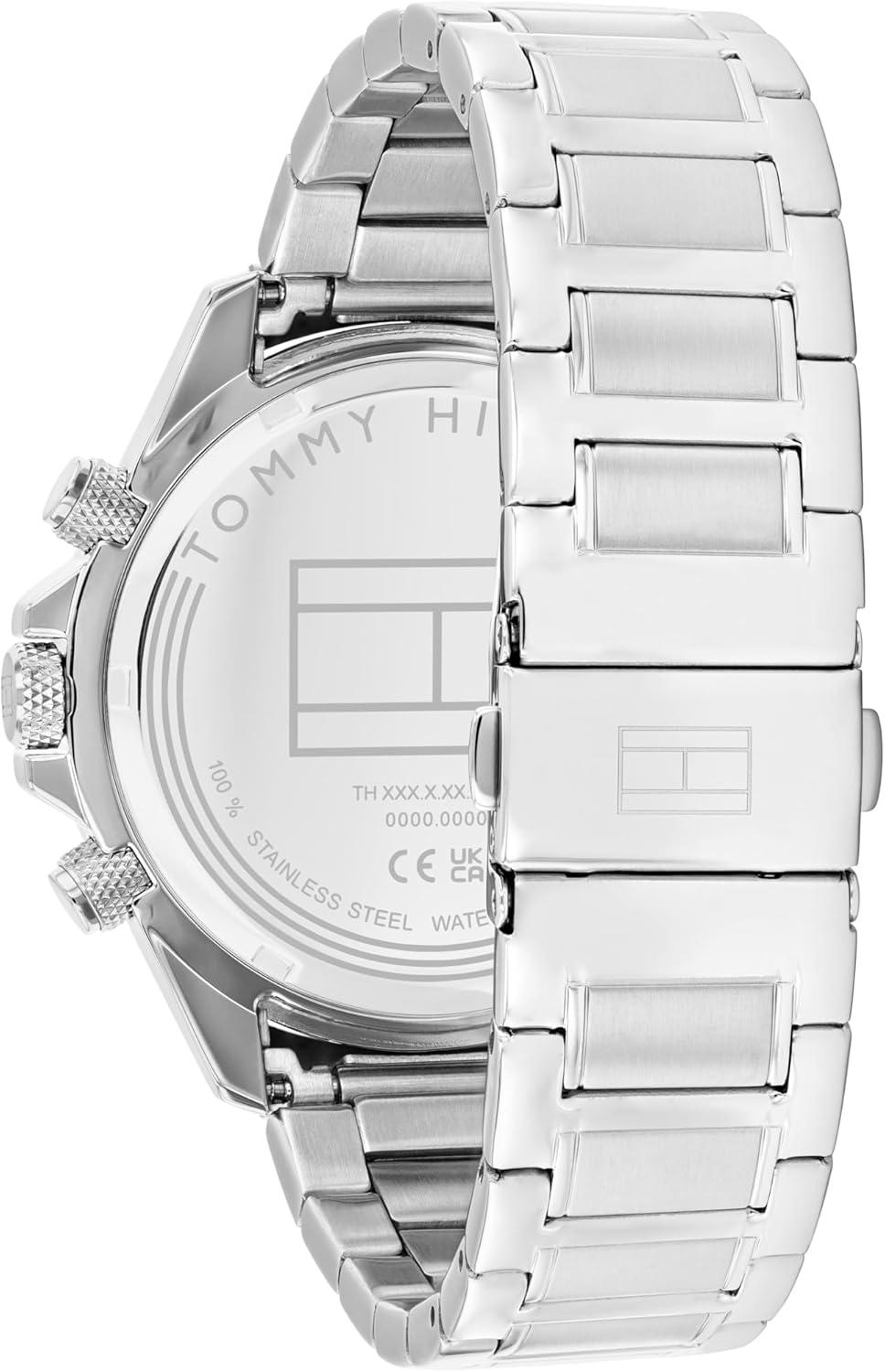 imageTommy Hilfiger Mens Multifunction Watch Round Case Iconic Casual Design Gift for Him 44mmSilver
