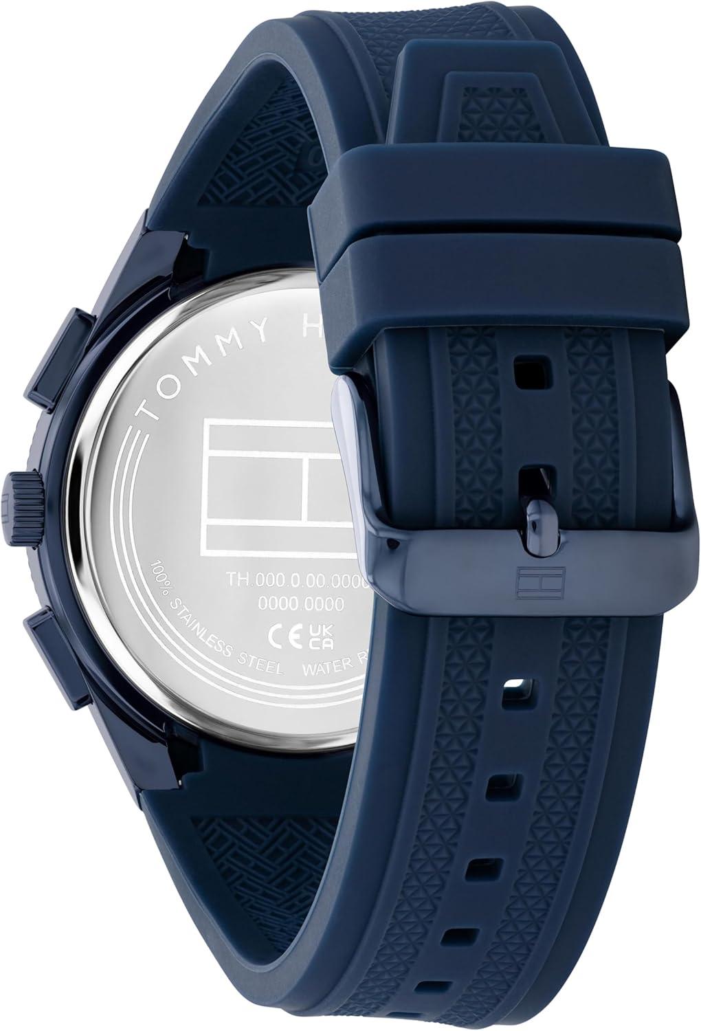 imageTommy Hilfiger Mens Multifunction Watch Sport Design Water Resistant up to 50m Versatile Timepiece Gift for Him 43mmBlue
