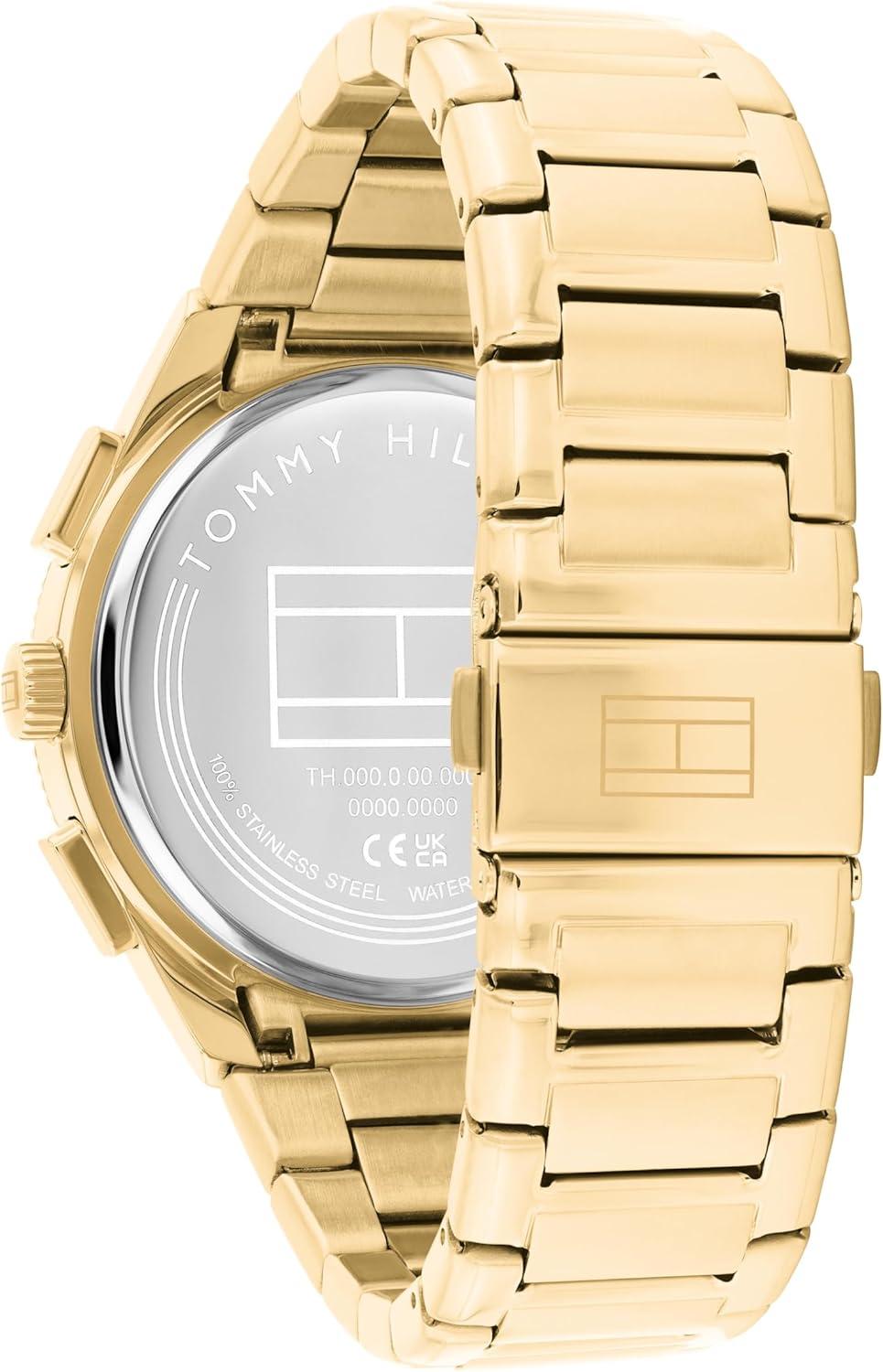 imageTommy Hilfiger Mens Multifunction Watch Sport Design Water Resistant up to 50m Versatile Timepiece Gift for Him 43mmGold Plated