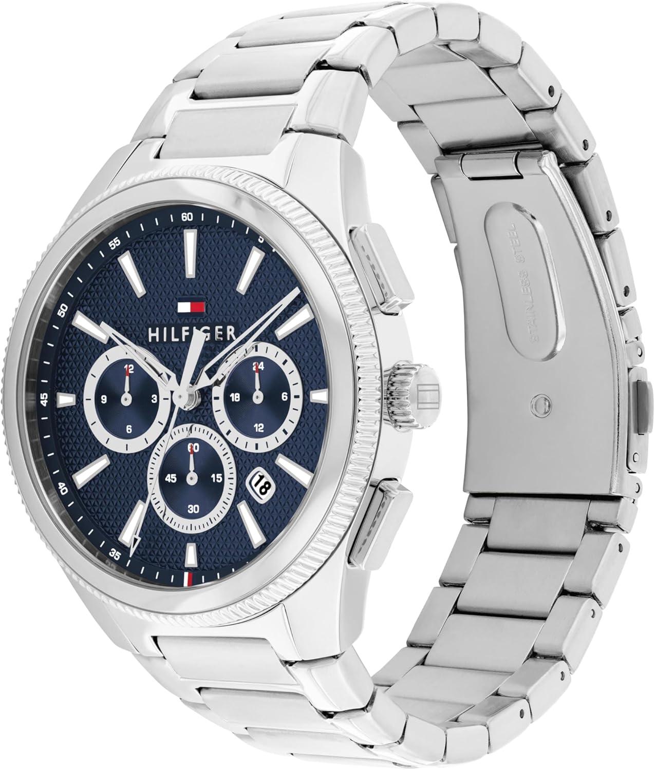imageTommy Hilfiger Mens Multifunction Watch Sport Design Water Resistant up to 50m Versatile Timepiece Gift for Him 43mmSilver