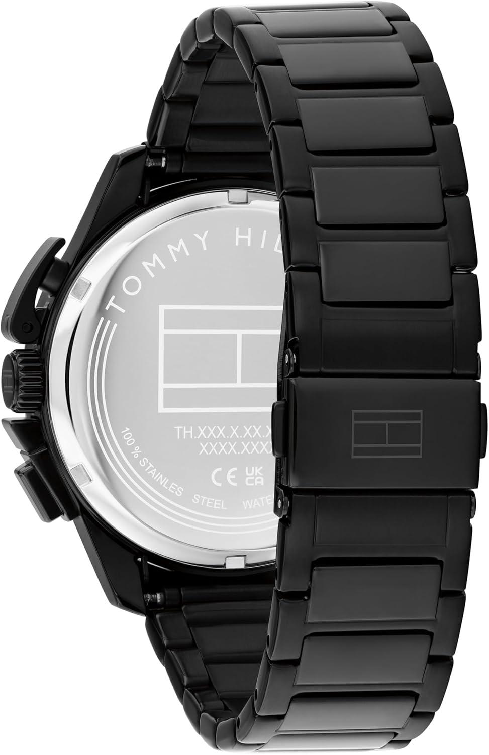 imageTommy Hilfiger Mens Quartz Chronograph Watch Bold Sporty Skeleton Dial Water Resistant up to 50m Performance Stylish Timepiece Gift for Him 44mmBlack