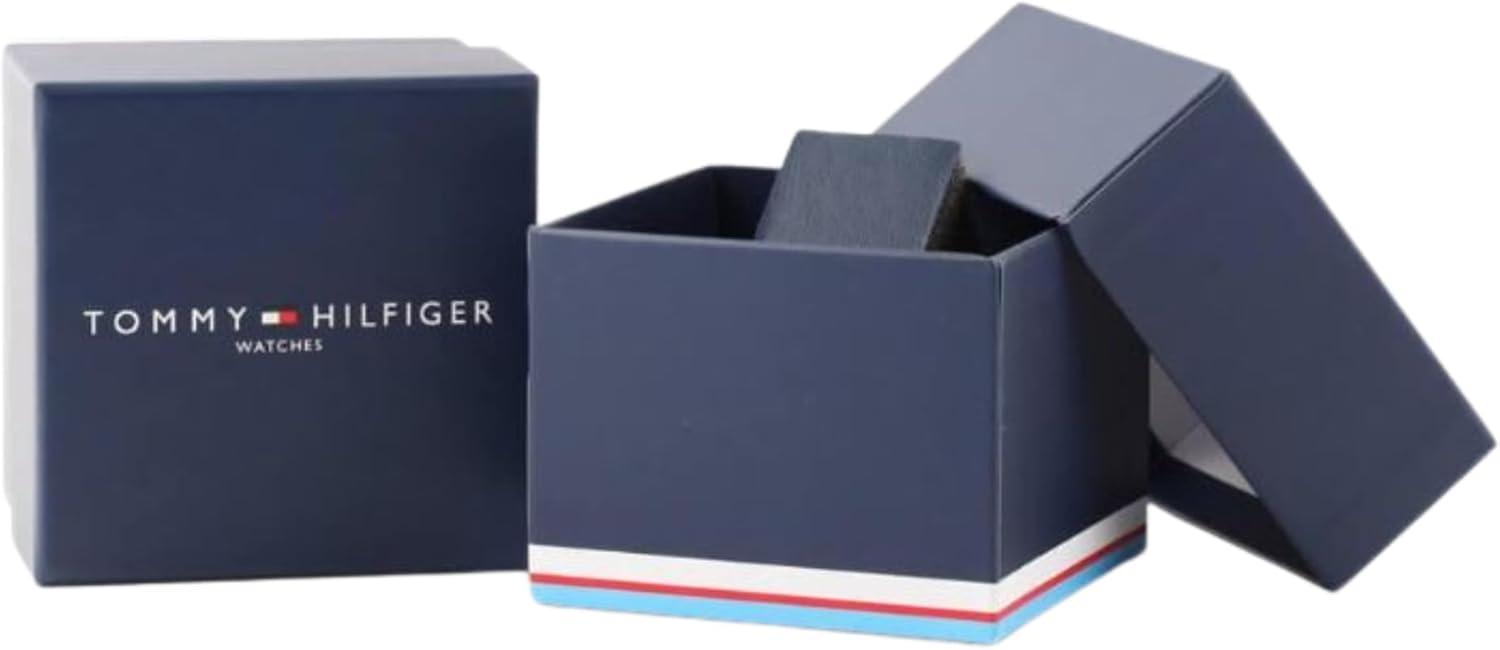 imageTommy Hilfiger Mens Quartz Regatta Watch Silicone Strap Rotating Sport Bezel Water Resistant up to 100m Contemporary Bold Timepiece Gift for Him 42mmRed