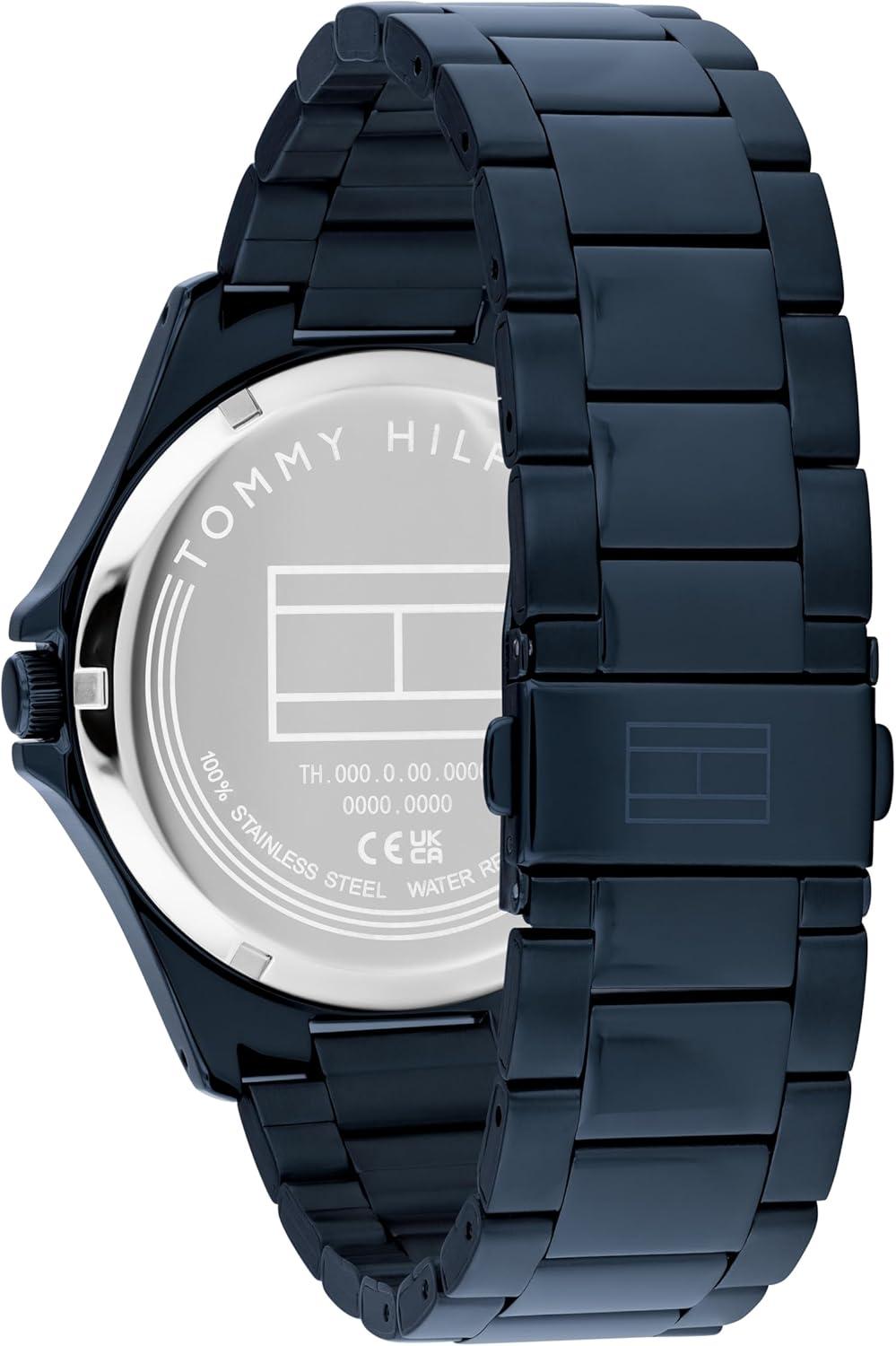 imageTommy Hilfiger Mens Quartz Watch Blue Bracelet Water Resistant up to 30m Versatile Sophisticated Timepiece Gift for Him 42mm