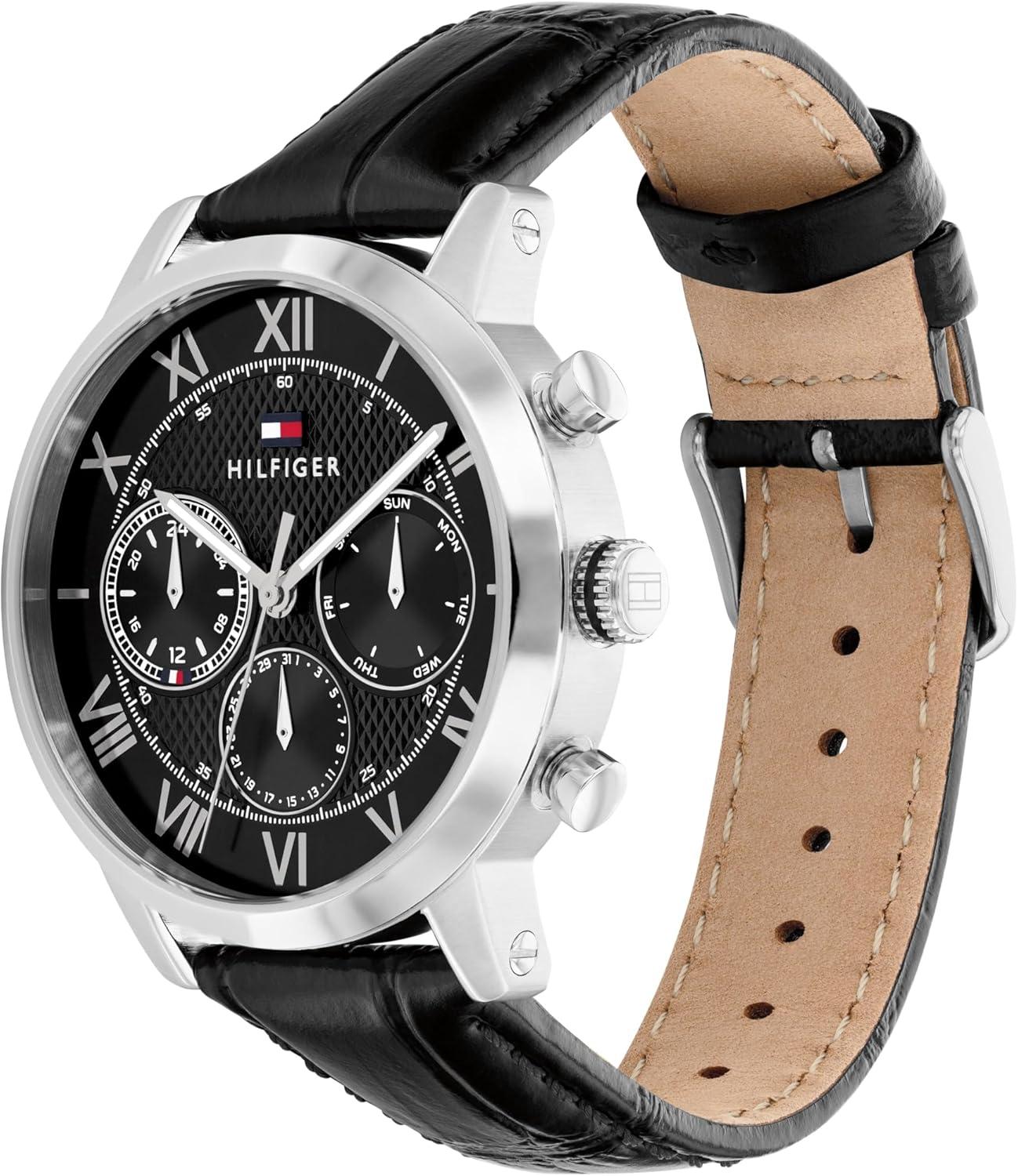 imageTommy Hilfiger Mens THOxford Multifunction Watch Round Case Modern Classic Style Gift for Him 42mmBlack