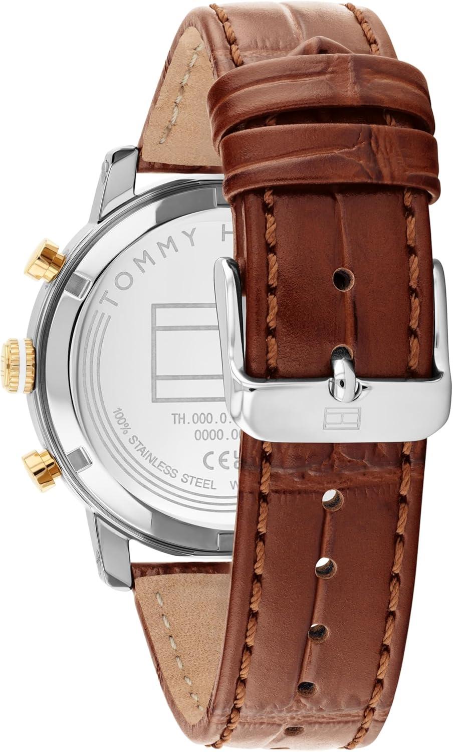 imageTommy Hilfiger Mens THOxford Multifunction Watch Round Case Modern Classic Style Gift for Him 42mmBrown