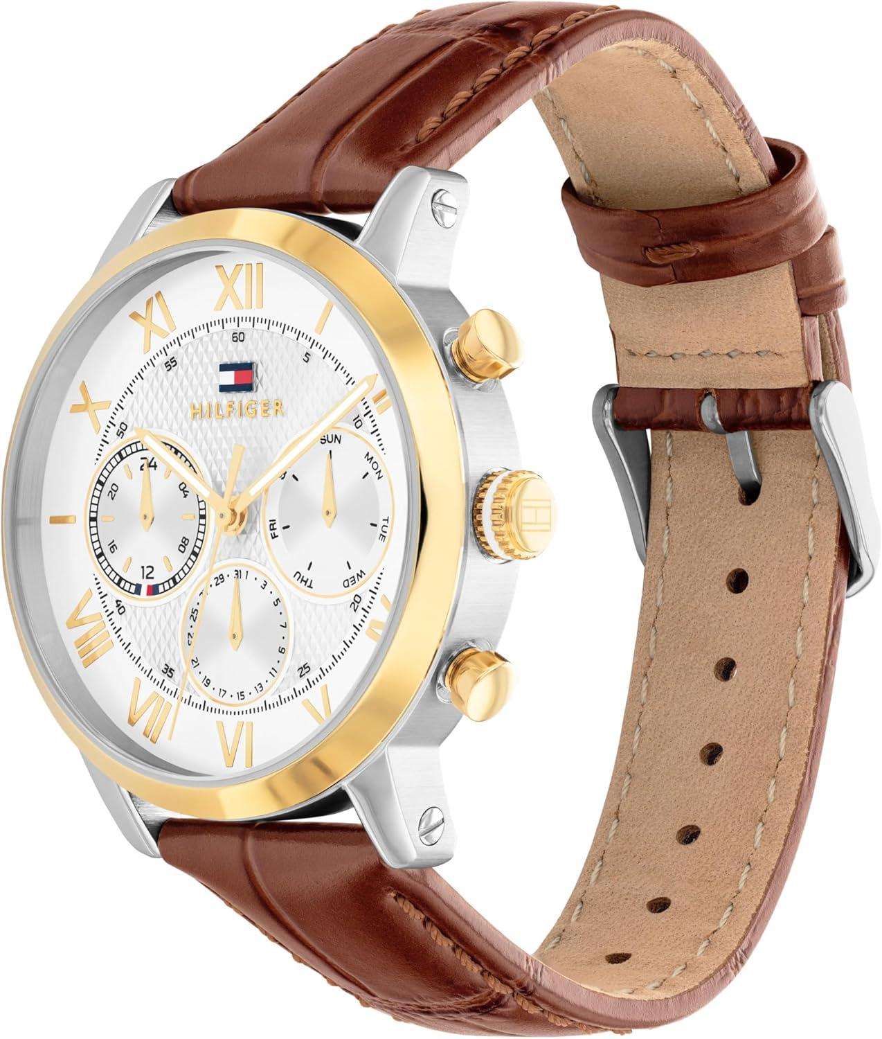 imageTommy Hilfiger Mens THOxford Multifunction Watch Round Case Modern Classic Style Gift for Him 42mmBrown
