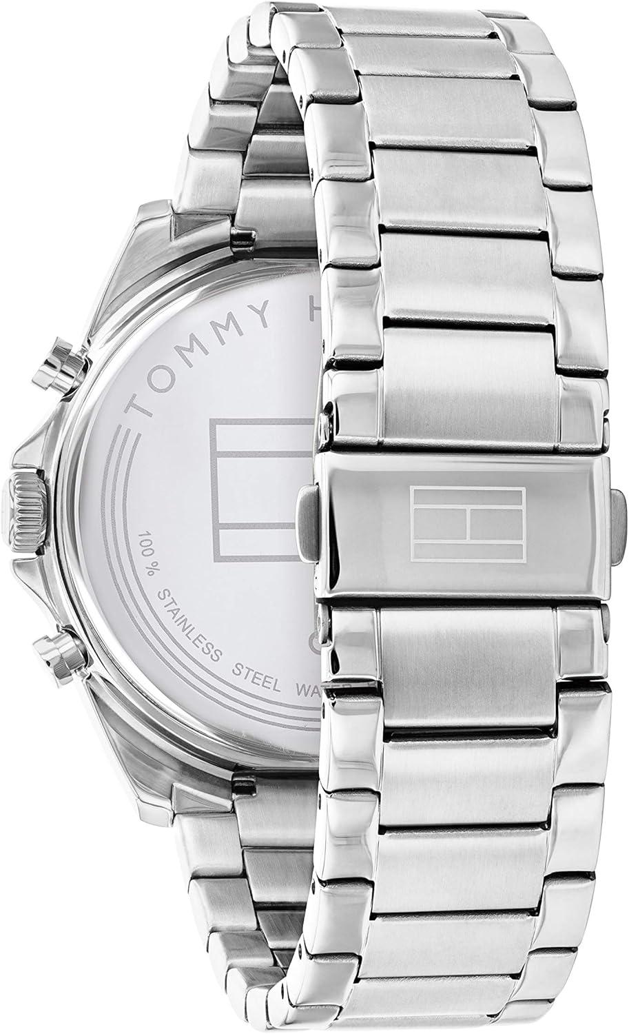imageTommy Hilfiger Mens Watch Quartz Multifunction 44 mm Stainless Steel Case Skeleton Dial Link Bracelet Dress Watch for Men