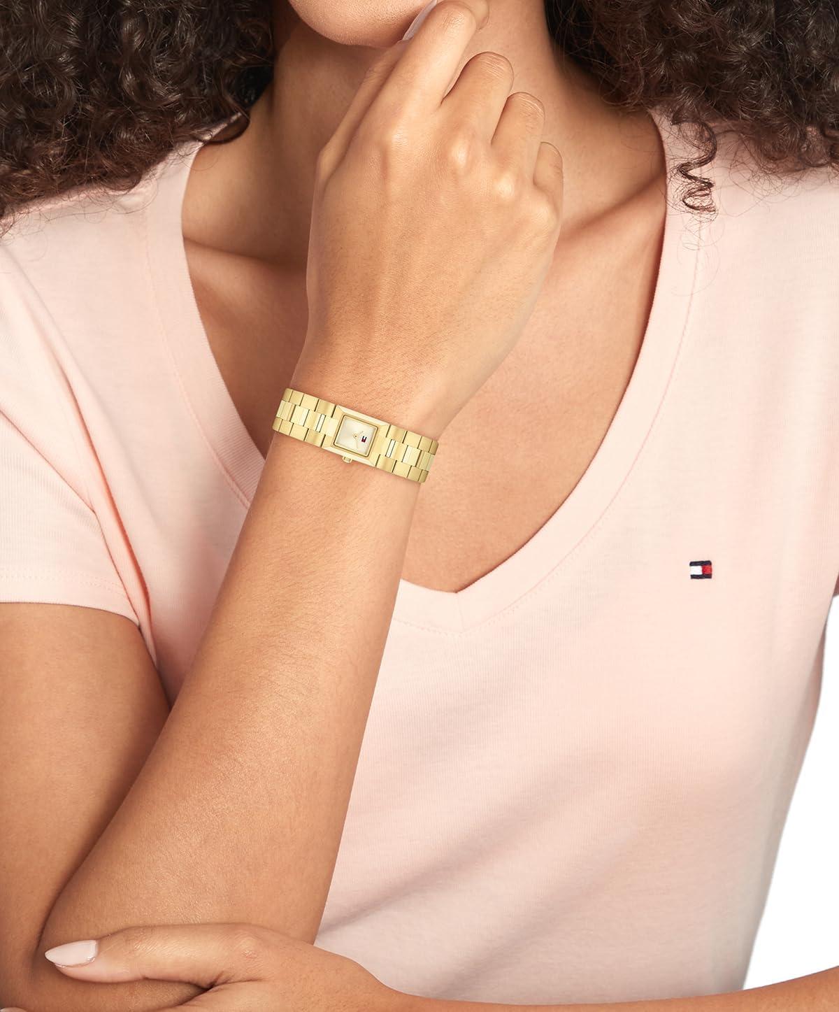 imageTommy Hilfiger Womens 2H Quartz Bracelet Watch JewelryInspired Square Design 3 ATM Water Resistance Elegant and Versatile Timepiece Gift for Her 205mmGold Plated