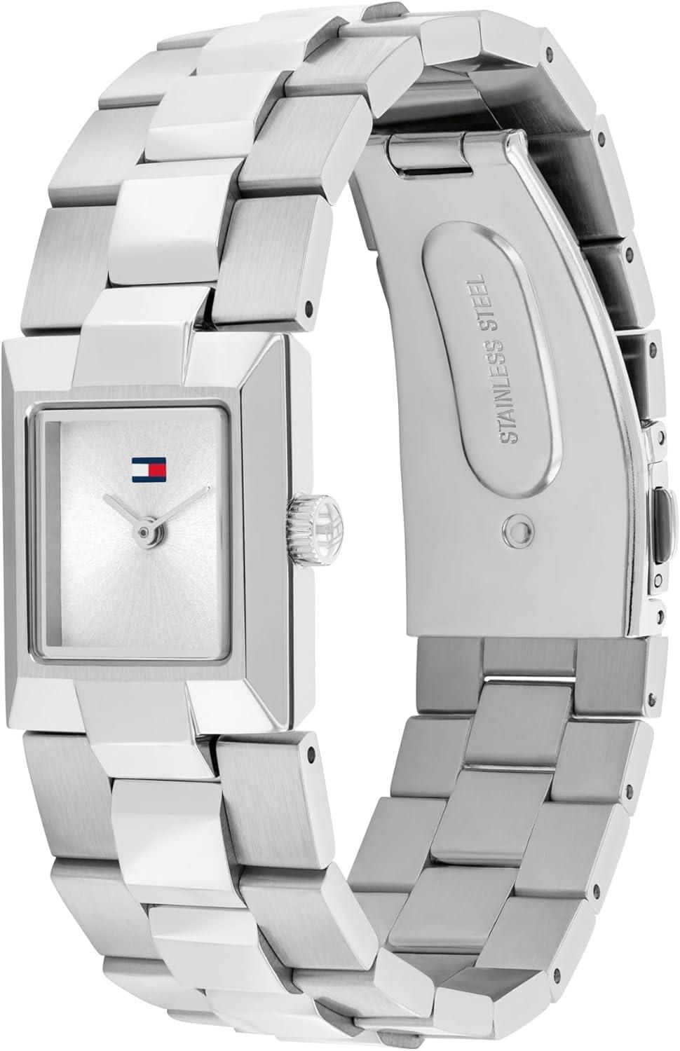 imageTommy Hilfiger Womens 2H Quartz Bracelet Watch JewelryInspired Square Design 3 ATM Water Resistance Elegant and Versatile Timepiece Gift for Her 205mmSilver