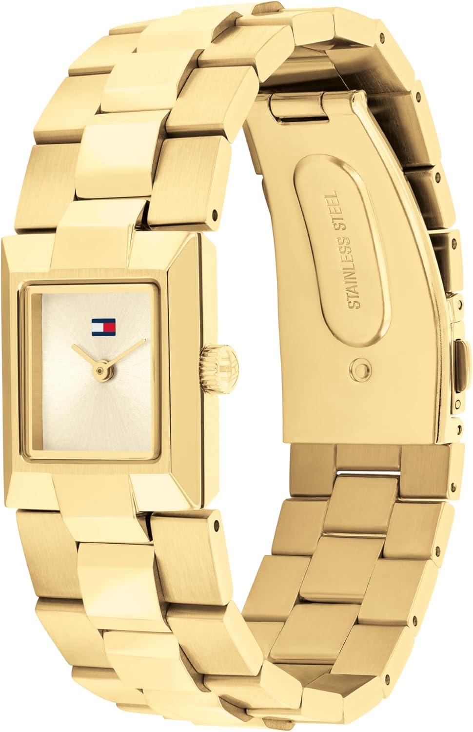 imageTommy Hilfiger Womens 2H Quartz Bracelet Watch JewelryInspired Square Design 3 ATM Water Resistance Elegant and Versatile Timepiece Gift for Her 205mmGold Plated