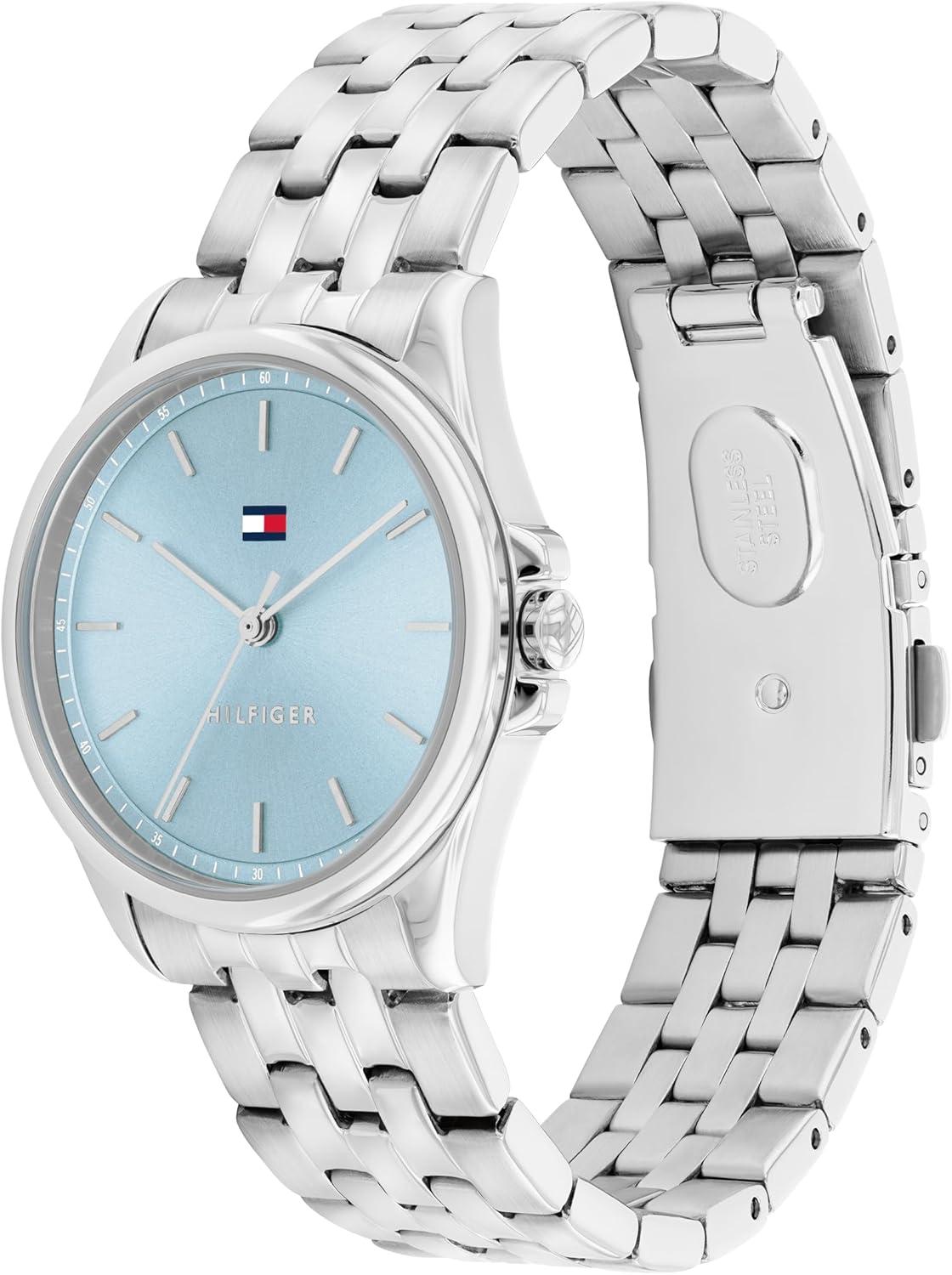 imageTommy Hilfiger Womens 3H Quartz Bracelet Watch Versatile EasytoWear and Timeless 3 ATM Water Resistance for Everyday Wear Gift for Her 30mmSilver