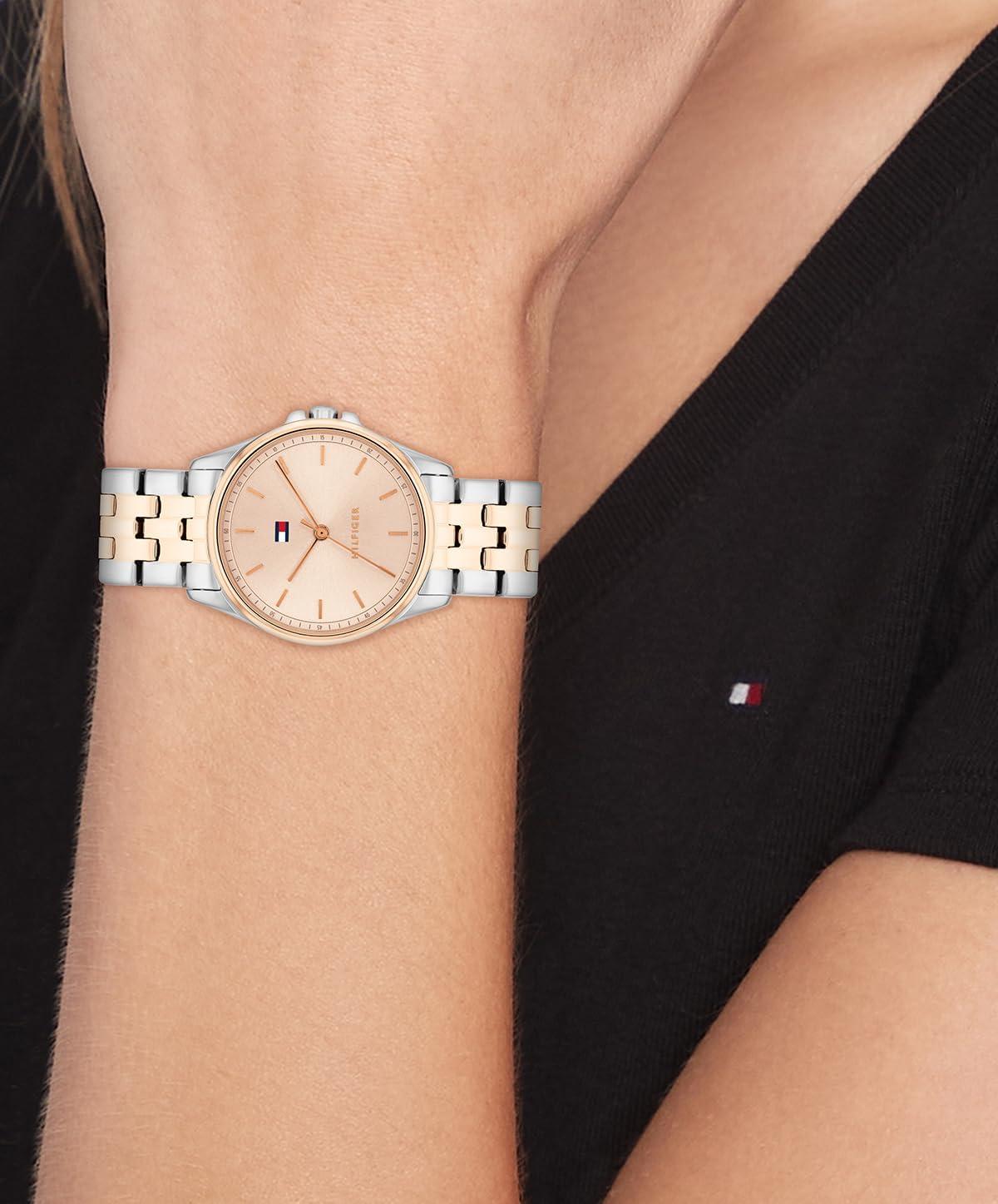 imageTommy Hilfiger Womens 3H Quartz Bracelet Watch Versatile EasytoWear and Timeless 3 ATM Water Resistance for Everyday Wear Gift for Her 30mmTwo Tone