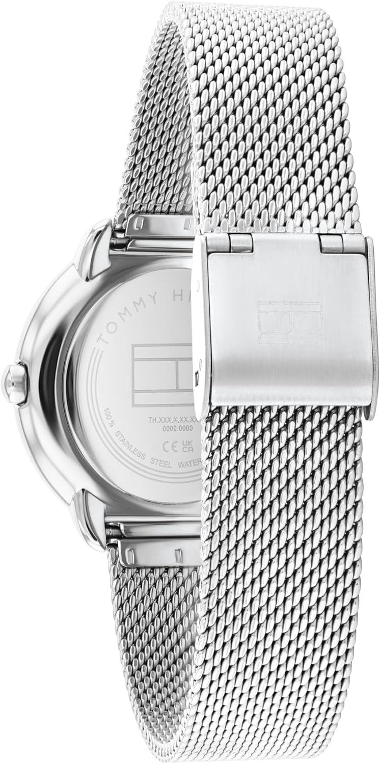 imageTommy Hilfiger Womens Dressy Watch 3H Quartz Stainless Steel Wristwatch Water Resistant up to 3 ATM30 Meters Premium Fashion Timepiece for All Occasions 33 mmSilver