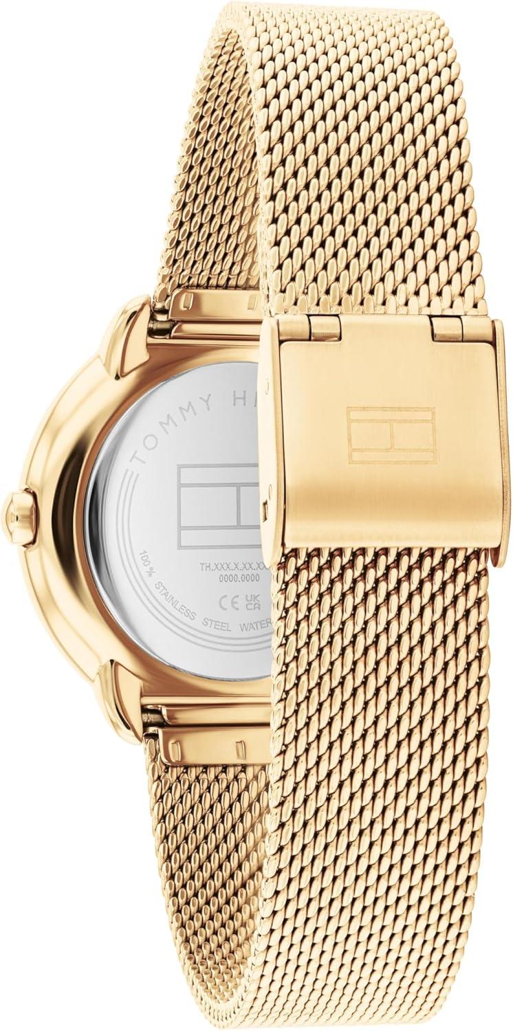 imageTommy Hilfiger Womens Dressy Watch 3H Quartz Stainless Steel Wristwatch Water Resistant up to 3 ATM30 Meters Premium Fashion Timepiece for All Occasions 33 mmGold